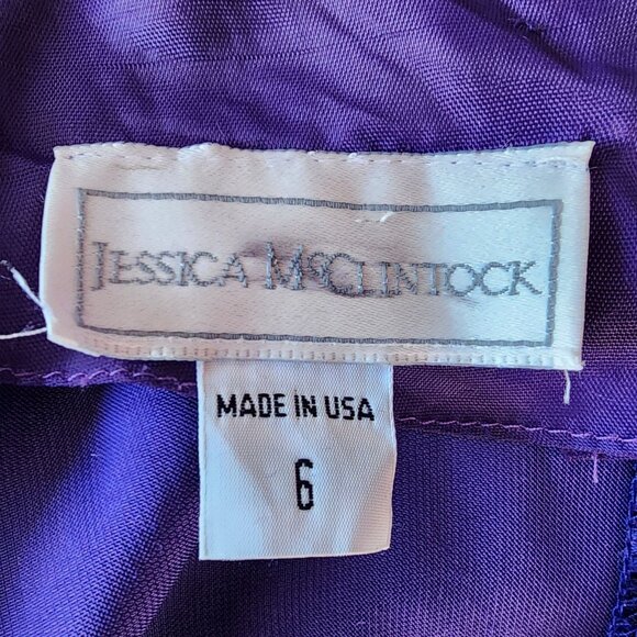 Vintage Jessica McClintock Girls 6 Dress Velvet Sequins Purple Gold Formal Party - Picture 7 of 9